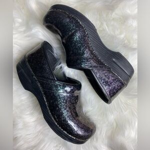 Dansko Metallic Paint Splat Women Size 38 US Size 7.5-8 Slip On Shoes